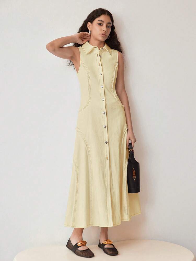 MOTF STUDIO BUTTON UP REGULAR FIT DRESS,SUMMER DRESSES FOR WOMEN