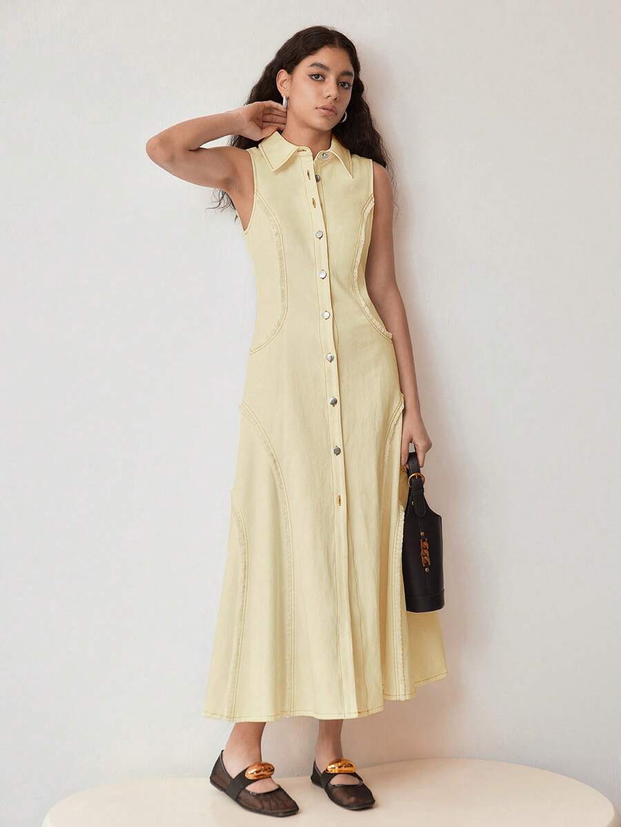 MOTF STUDIO 纽扣式常规版型连衣裙