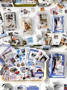 SHEIN 200pcs/Pack Daily Life Record Stickers Set For Scrapbooking And Journaling, Collage Material Paper Stickers - Multicolor - View 8