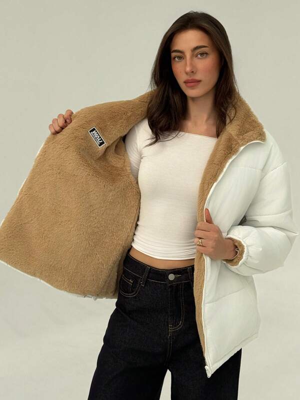 Aloruh Women 2-In-1 Loose Casual Long Sleeve Outerwear For Winter
