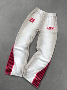 PAVTROS Manfinity Streetrush Men's Front Tie Pocket Letter Print Casual Sweatpants - Multicolor - View 1