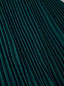 SHEIN Tween Girls Elegant Solid Color Pleated Camisole Dress Two Pieces Set - Dark Green - View 5
