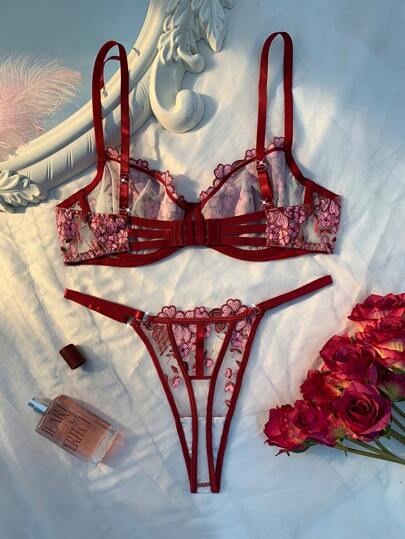 Set Mesh Geborduurde Women Lingerie view 2