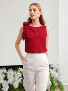 MOTF PREMIUM STEREO FLORAL SLEEVELESS BLOUSE