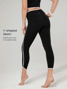 GLOWMODE 26 英寸 FeatherFit™ 条纹腰部下摆紧身裤 低冲击瑜伽日常