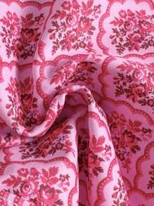 Swim Mod 1pc Women's Summer Random Print High Cut Bikini Bottoms For Beach Vacation - Pink - View 6