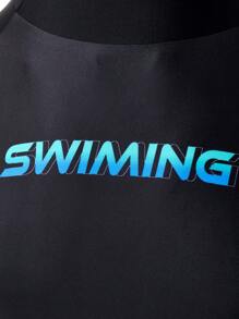 Manfinity Swimmode Men's Letter Print Raglan Sleeve Hooded Surfing T-Shirt - Multicolor - View 5