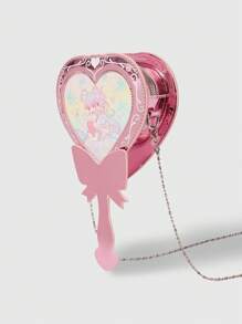 Winx Club X ROMWE 1 chiếc túi đeo chéo hình trái tim dễ thương dành cho nữ, ví thời trang đơn giản mới - Nhiều màu - Xem 5
