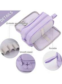 1 pieza Estuche de lápices grande, estuche de almacenamiento de gran capacidad, estuche para bolígrafos de varias capas de gran capacidad, organizador de escritorio, bolsa para marcadores y bolígrafos para la escuela secundaria, la oficina, la universidad, chicas y chicos que vuelven a la escuela (Varios colores disponibles), Vuelta a la escuela, Útiles escolares