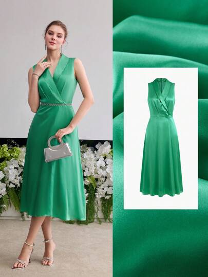 MOTF PREMIUM VESTIDO LÍNEA A SIN MANGAS DE SEDA