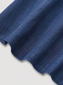 Franclia 大码女式 V 领无袖高腰喇叭中长 A 字形连衣裙 - 藍色 - 查看 4