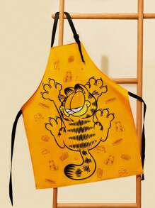 GARFIELD | SHEIN Cute Cat Print Apron, Unisex Suitable For Cooking, Baking - Orange - View 4