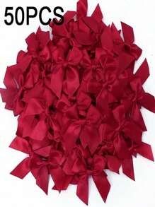 50 piezas de grandes lazos de cinta de satén de colores, moños artesanales, lazos de flores pequeñas blancas y rosas para regalos, decoración de pasteles/cumpleaños/cajas/regalos/envoltorios, accesorios DIY para el cabello/ramos de flores/cajas de regalo/decoración de pasteles (múltiples colores disponibles) para San Valentín, Día de la Madre, Día de San Valentín, decoración de bodas