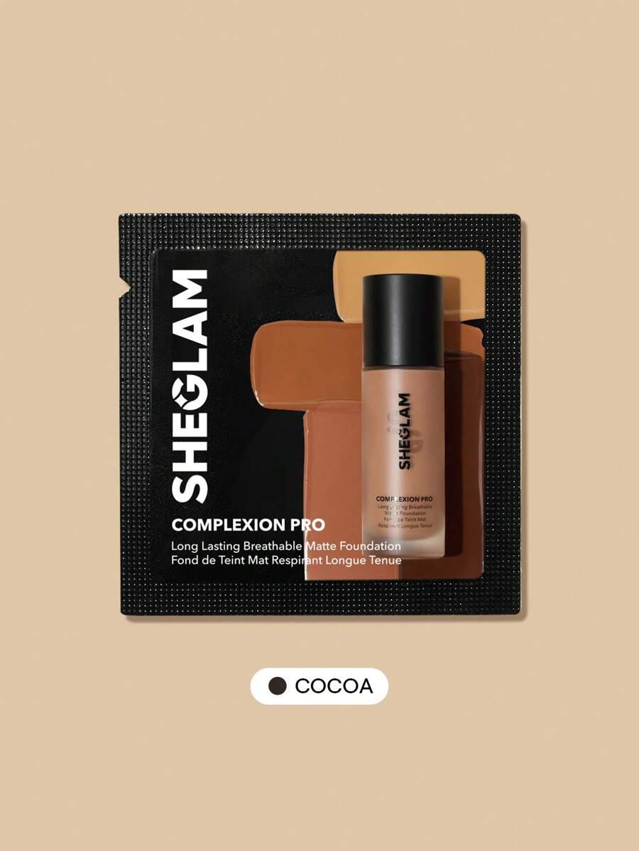 SHEGLAM Complexion Pro Muestra Base Mate Transpirable De Larga DuracióN-Cocoa - Cocoa - Ver 1