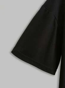 SHEIN Unity تيشيرت قصير الأكمام بياقة دائرية، بطبعة زهور بسيطة للصيف، بلس سايز، تيشيرت نسائي كاجوال فضفاض، مناسب للارتداء الصيفي