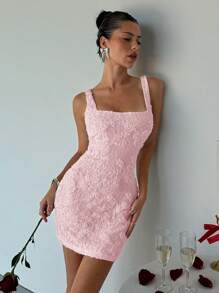 Aloruh Váy ren trắng bó sát lãng mạn dành cho nữ, hoàn hảo cho kỳ nghỉ, mùa cưới, mùa xuân/hè - Hồng - Xem 7