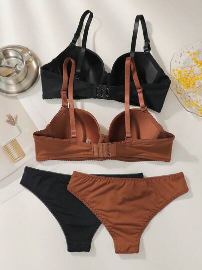 BH Underwear Set Underwire, Triangle Panties), Sets Lingerie Suit view 2