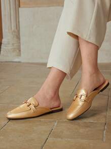 MOTF PREMIUM WOMEN'S COMFORTABLE CASUAL FLAT LOAFERS - Gold - View 7