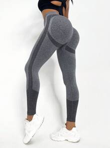 Seamluxe SHEIN Sport Running Leggings Seamless High Stretch Scrunch Butt Tummy Control Sports Tights