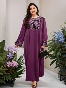 Al Najma Plus Size Women's Turkish Maxi Dress & Arabic Traditional Abaya Kaftan Jalabiya Dress - Multicolor - View 5