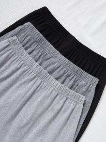 SHEIN 3-Piece Women's Simple Loose Straight Pajama Pants Sleepwear Set, Fall Winter Clothes