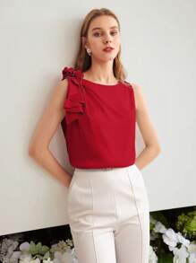 MOTF PREMIUM STEREO FLORAL SLEEVELESS BLOUSE