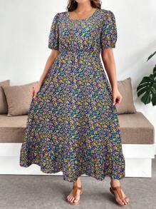 SHEIN Clasi Váy hoa cỡ lớn Ditsy, phong cách nghỉ dưỡng giản dị - Nhiều màu - Xem 3