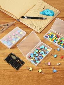 SHEIN 4 piezas Caja de almacenamiento de plástico transparente para piezas, componentes electrónicos, anzuelos de pesca, accesorios de pesca, joyas, muestras y juguetes