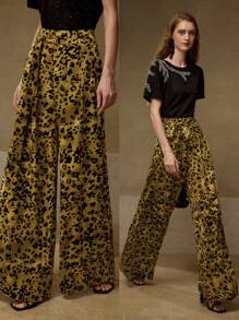 MOTF PREMIUM Weite Hose mit Allover-Muster
