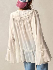 Bohemela 波西米亚风女式衬衫，透视上衣 - 米色 - 查看 6