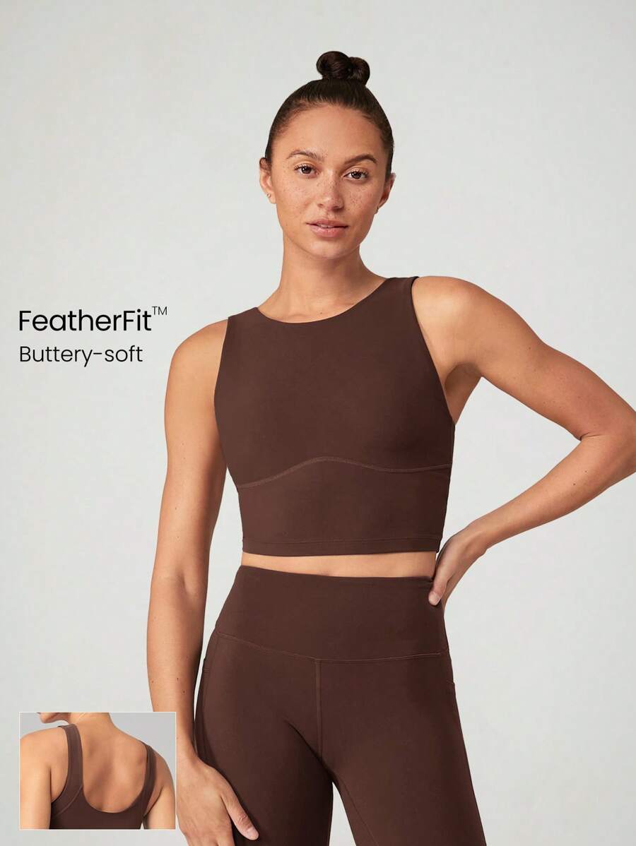 GLOWMODE FeatherFit™ 长款 U 型背心运动文胸背心低冲击瑜伽日常