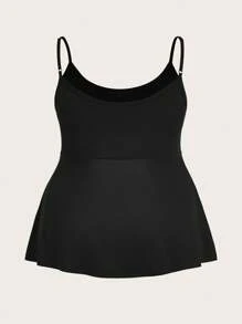 SHEIN EZwear Plus Size 2pcs/Set Nomadic Style Spaghetti Strap Tank Top & Top, Summer - Multicolor - View 5