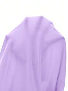 SHEIN PETITE Solid Slim Fit Spring Women Bodysuit - Violet Purple - View 8