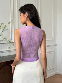 EastFlair Tailliertes Träger-Top für Damen mit Knopfdetails