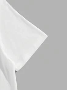 Manfinity Chillmode Men's Slim Fit Plant Printed Short Sleeve T-Shirt And Green Shorts Set Men Vacation Men T Shirt Co Ords - Multicolor - View 4