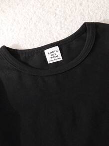 2 件装女婴春夏黑色短袖 T 恤和黑色牛仔裤，可爱风格母女搭配服装（2 件套，单独出售）