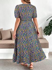 SHEIN Clasi Váy hoa cỡ lớn Ditsy, phong cách nghỉ dưỡng giản dị - Nhiều màu - Xem 2