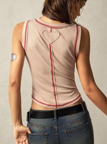 Bohemela Women's Western-Inspired Print Fitted Knit Tank Top, Summer