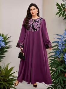 Al Najma Plus Size Women's Turkish Maxi Dress & Arabic Traditional Abaya Kaftan Jalabiya Dress - Multicolor - View 6