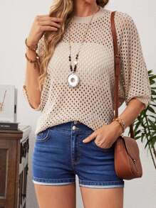 Breezaya Women's Casual Dark Wash Denim Mini Shorts With Zipper Detail And Button Closure - Dark Wash - View 3