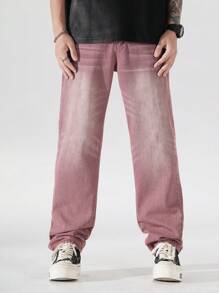 Chillumni Men's Classic Straight Loose Fit Casual Denim Jeans With Pockets