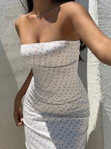 Aloruh 女士性感优雅碎花修身紧身长裙女式夏季连衣裙度假装女士沙滩装 - 彩色 - 查看 5