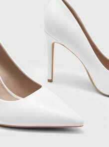CUCCOO BIZCHIC New Versatile Pointed Toe High Heel Shoes For Women For Christmas - White - View 7