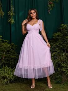 SHEIN Tall CURVE Pantaloni lunghi da donna in rete semi-trasparente con motivo floreale, adatti per vacanze e rientro a scuola, idonei per l'estate