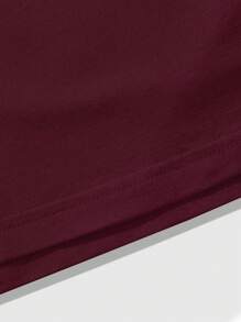 Manfinity LEGND Men's Casual Simple Letter Embossed Short Sleeve T-Shirt, Summer Streetwear Shirts Streetwear Shirts Men Streetwear Men Shirts - Burgundy - View 4