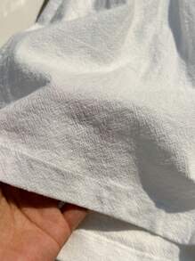 Comfortcana Women's Ruffled Embroidered Linen A-Line Skirt, Summer Vacation - White - View 8