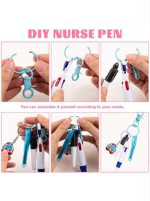 Mini Highlighter Nurse Pens For Badge Reel Pen Include 1 Tip Highlighter 1 Permanent Marker Pen And 1 Retractable Ball Pen With 1 Nursing Keychain Clip Back To School - Multicolor - View 17