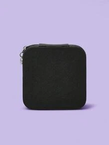 SCOOBY-DOO X SHEIN Fashionable & Portable Cute Cartoon Dog Pattern Jewelry Pouch - Black - View 4