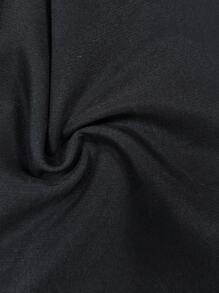 Rometta 女士优雅 3D 花卉荷叶边领 A 字形连衣裙，情人节 - 黑色 - 查看 3