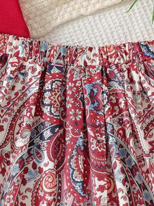 SHEIN 2pcs/Set Tween Girl Holiday Graphic Print Racerback Tank Top And Skirt Two Pieces Set,Summer,Travel - Red - View 6